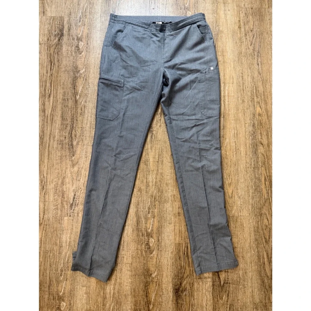 FIGS Technical Collection Scrub Pants Gray Slim Straight‎ Leg Cargo S/T TW2000T